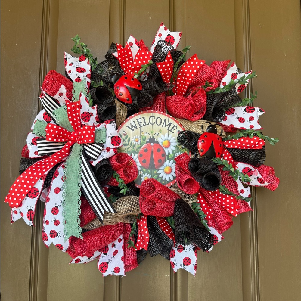 Ladybug Welcome Wreath
